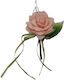 Synthetic Water Lily Flower Leaf Ribbon Wire Salmon Hair Clips