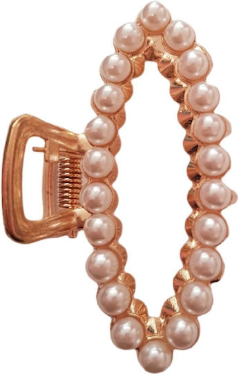 Women's Fashion Hair Clip Claw with Gold Pearls 7cm 02