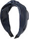 Hochwertiges Haar Stirnband Lederimitat Breites Turban Blau