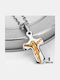 Ghetto Cross from Gold Plated Steel with Chain