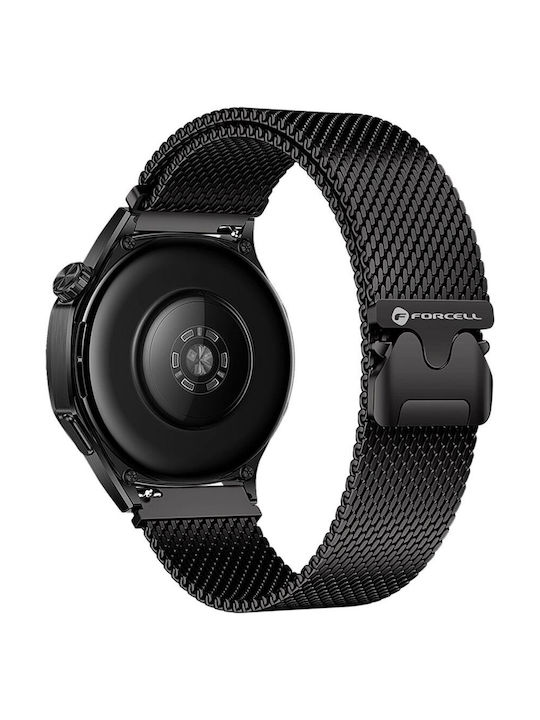 Forcell Curea Oțel inoxidabil Negru (Ceas SAMSUNG)