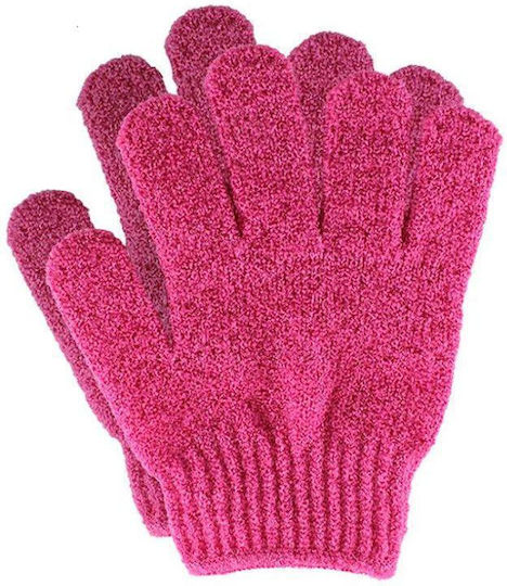 Elina Med Massage & Exfoliating Glove Fuchsia 1 Pair