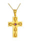 Gold Massiv Byzantiner Kreuz K14 mit Kette