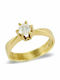 Einzelner Steine Ring Gold 9 Karat Zirkonsteine