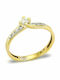 Einzelner Steine Ring Gold 9 Karat Zirkonsteine