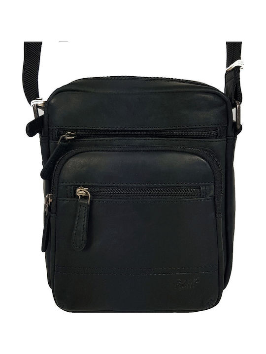 Leather Shoulder Bag Rcm H-13 Black