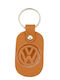 Leather Brown Keychain Volkswagen 6347-k