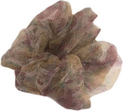 Soura Haargummis Xl Blumen Organza Beiges