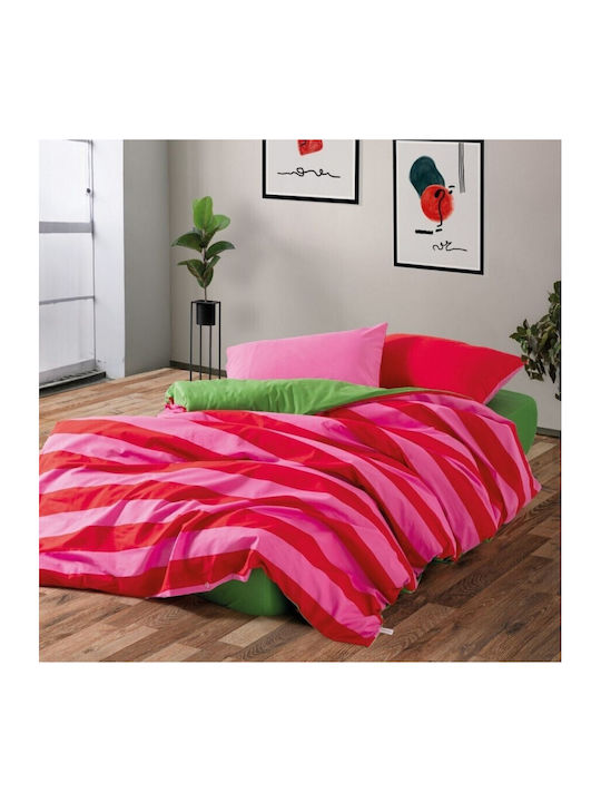 Cozy Home Set Husă de Pilotă Single cu Față de Pernă & 1 Cearsaf 160x220 Stripes