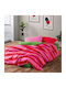 Cozy Home Set Husă de Pilotă Single cu Față de Pernă & 1 Cearsaf 160x220 Stripes