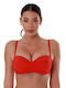Padded Strapless Bikini with Detachable & Adjustable Straps Red