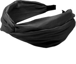 Turban Stirnband Organza Rüsche Schwarz
