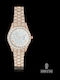 Ghetto Women's Watch with Pink Gold Metal Bracelet