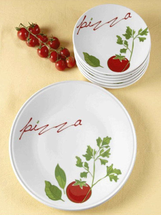 Cryspo Trio Shallow Serving Plate Made of Multicolour Porcelain 7 Pieces