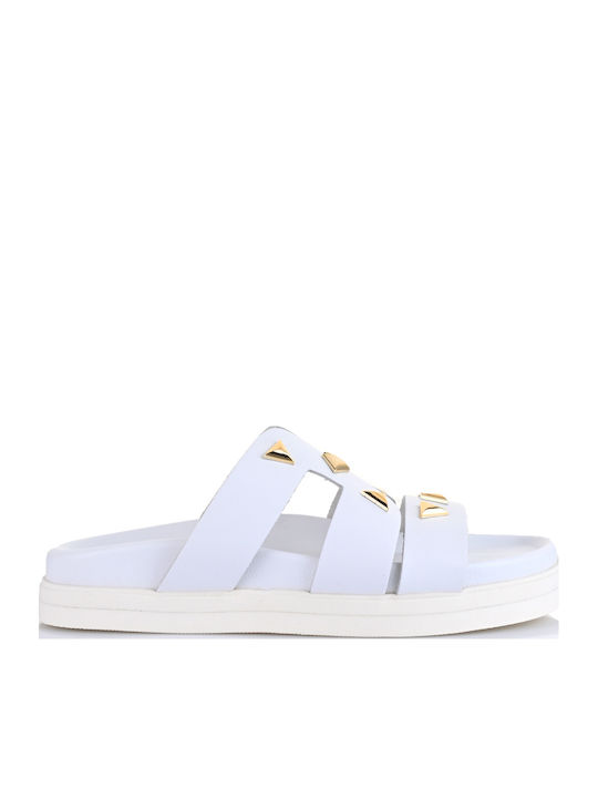 Sandale Casual Damă Din Piele Albe
