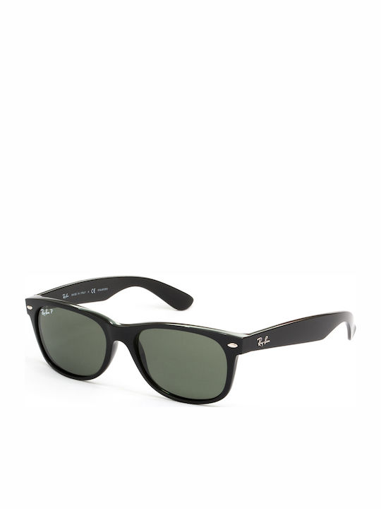 Ray Ban Wayfarer Unisex Sunglasses with Black Plastic Frame and Black Polarized Lens RB2132 901/58