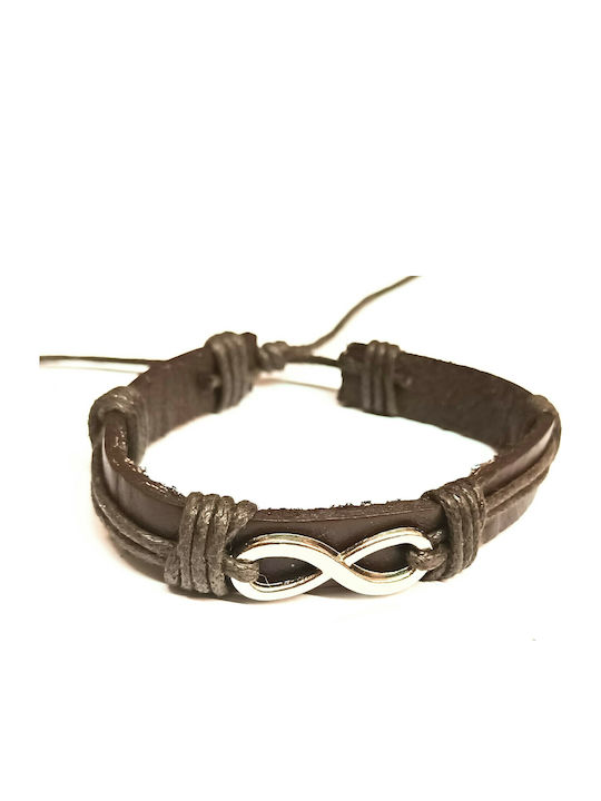Amalfi Accessories Men's Bracelet with design Infinity made of Leather
