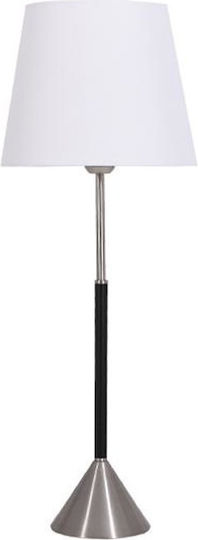 Fylliana Fl4048 Metal Table Lamp for Socket E27 with White Shade and Silver Base