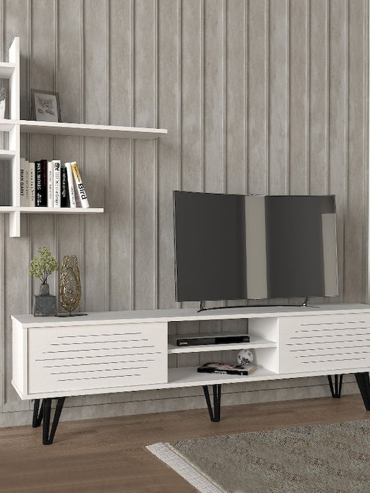 Salerno Living Room TV Unit White L180xW35xH51cm