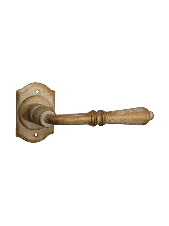 Mânere Ușă Rosette Handmade Galbusera 2701 Auriu Alb Patinat Stânga Siguranță Cilindru