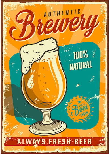 Decorative Sign "Authentic Brewery" 40x28