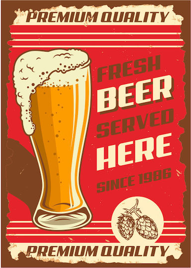 Semnează Decorativă "fresh Beer" 40x28