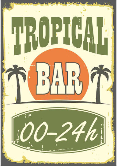 Tropical Bar Wall Decor Sign 40x28