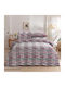 Casa Colori Παπλωματοθήκη Διπλή 100% Βαμβάκι 200x240 Grey-red Stripe