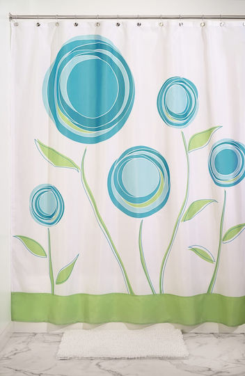 Interdesign Κουρτίνα Μπάνιου Marigold Blue Fabric Printed