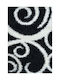 Berlin 8114 Black and White Living Room Rug 133x190cm