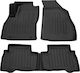 Race Axion Set Front and Back Car Mats 5 Pieces Raised Sides Type for Peugeot Bipper Fiat Fiorino Qubo Citroen Nemo 2019 Black