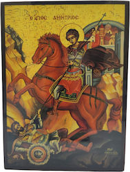 Icoană Sfântul Dumitru Din Lemn 25x18
