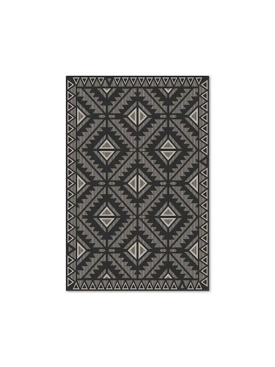 Χαλί Ψάθα Flat 4869-23133 Mπεζ-γκρι-μαύρο 200χ3...