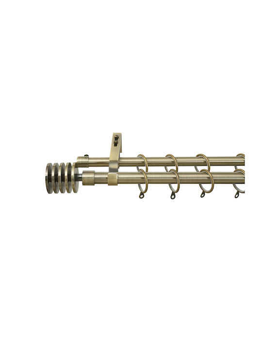 Extendable Metallic Curtain Pole Athens Single Diameter 16mm Length 140-240cm Bronze