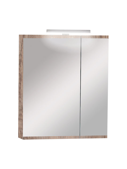 Oglindă de Baie Dulap Aplice Lumini LED Probagno 960ama 60x14x70cm MDF Gri