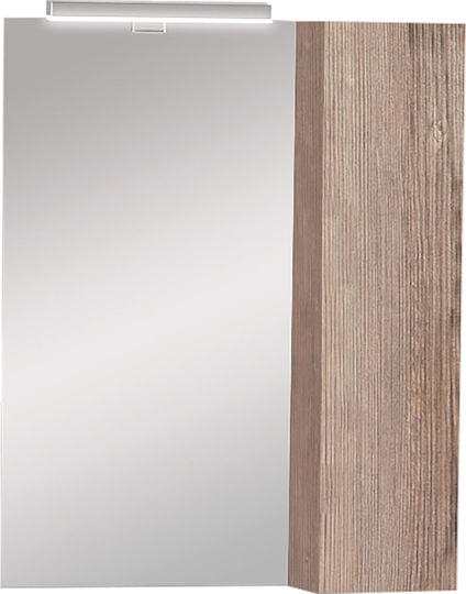 Probagno 960amb 60x14x75cm MDF Grauer Badezimmerspiegel mit Schrank und LED-Appliqué