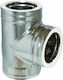 Tee Pipe 90 Degrees Double Wall Inox Chimney Pipe Diameter 180-230 mm Aisi 304 Ba Airduct Hellas