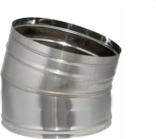 Semi-Angle Chimney Pipe Stainless Steel Aisi 304 Ba Heavy Duty Single Wall 45 Degrees Diameter 250 Airduct Hellas