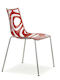 Wave Gartenstuhl Chrom 206 Transparent + Rote Maße 55x53x81 45 cm