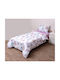 Viopros Set Kids Duvet Cover Single with Cotton Pillowcase White 160x240cm