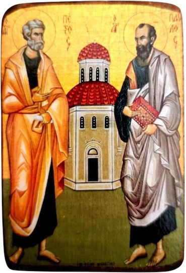 Taufgeschenke Icon Heilige Petrus Paulus A0 8,5x6 cm