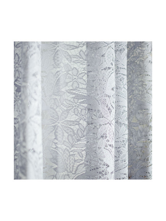 My Home Luxury Curtain With Pencil Pleat Lace Gray 280x270cm