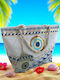 Fabric Beach Bag with Toiletry Bag Beige