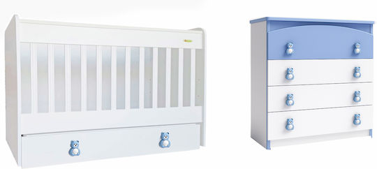 Beboulino Seturi de mobilier pentru copii cu Pat și Comodă Alb / Alb