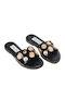 Leather Women's Flat Sandals Anatomic in Black Color