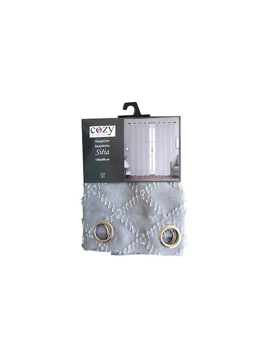 Chios Hellas Vorhang mit Grommets Grau 140x260cm