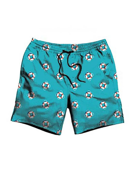 Men's Swimwear Shorts Blue with Patterns