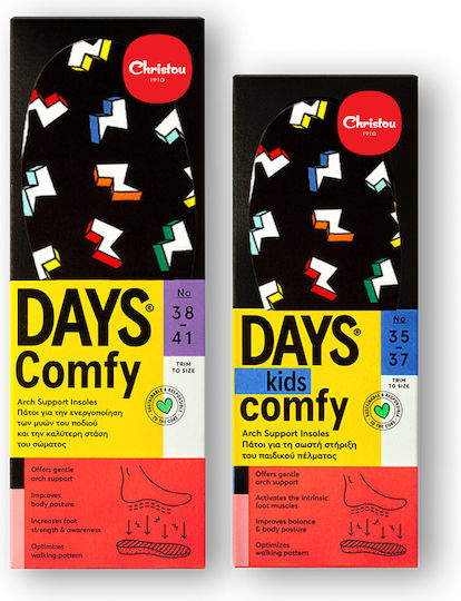 Christou 1910 Comfy Days Ανατομικοί Πάτοι Παπουτσιών Thunder Black για Ενήλικες & Παιδιά 2τμχ