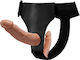 Strap-on Realist Dildo Dublu Cu Veni Proeminente Fără BPA Impermeabil Reglabil Detasabil Dublă Stimulare Plăceri Unice Ușor de Curățat 13.5 X 10 Cm Negru Nudes