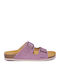 Leather Women's Flat Sandals Anatomic Lilac